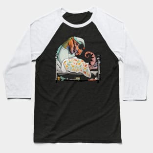 Dinosaur Tyrannosaurus Bedtime Reading Cute Baseball T-Shirt